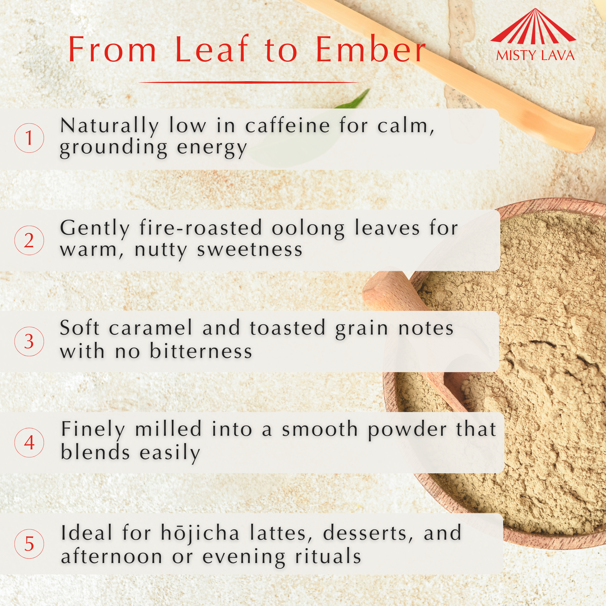 Premium Oolong Hōjicha Powder — Roasted • Toasty • Nutty — 100 g (3.5 oz) Refill Bag