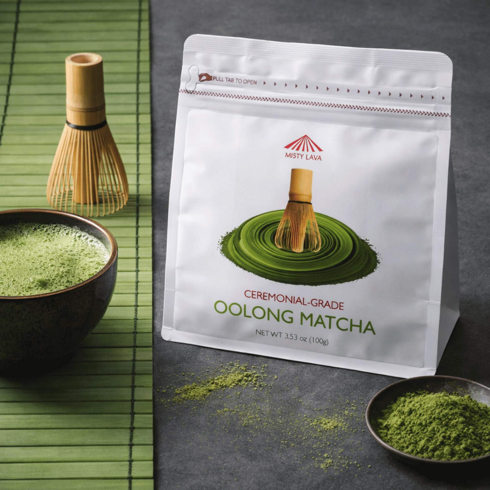 Ceremonial Oolong Matcha Powder — Pure • Vibrant • Smooth — 100 g (3.5 oz) Refill Bag